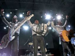 Los Tigres del Norte, durante su presentación en el Foro Pegaso Toluca. NTX / G. Durán