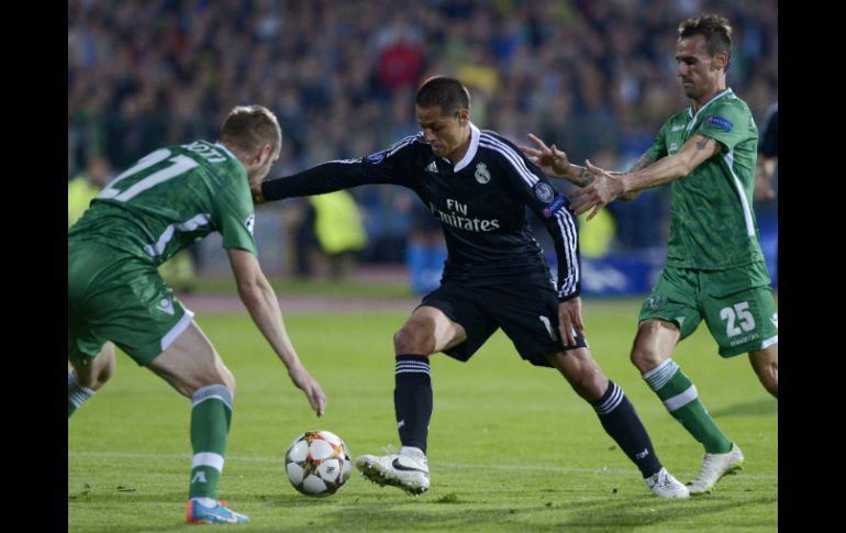 Javier apenas tuvo su primera oportunidad desde el inicio en la 'Champions'. AFP / N. Doychinov