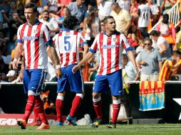La reacción del 'Atleti' llegaría hasta el minuto 29 para dejar así el partido, ya definido por los 'naranjeros'. EFE / J. C. Cárdenas