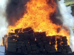 La droga incinerada está relacionada con 190 averiguaciones previas. NTX / ARCHIVO