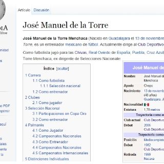 'Chepo' ya aparece como DT de Chivas en Wikipedia