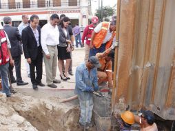 Se trata del muro perimetral subterráneo de lo que será el estacionamiento del mercado. ESPECIAL / Ayuntamiento de Guadalajara