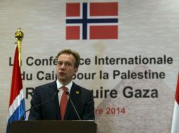 El ministro de Esteriores noruego aporta cinco mil 400 millones de dólares, la mitad del dinero será para reconstruir. AFP / K. Desouki