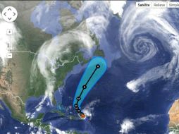 El huracán tiene vientos de 175 km por hora y se desplaza hacia las islas Bermudas a 20 kilómetros por hora. ESPECIAL / nhc.noaa.gov