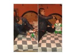 El implicado asegura que el arma que aparece en esas fotografías es de juguete. ESPECIAL /