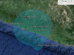 Se localiza a 140 kilómetros al sureste de AcSe localiza a 140 kilómetros al sureste de Acapulco. apulco. ESPECIAL / smn.conagua.gob.mx