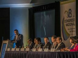 Francisco Funtanet Mangue, presidente de Concamin, habla en el XXXVIII Congreso Nacional de la Industria del Vestido. EL INFORMADOR / A. Hernández