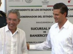 El Presidente asistió a la inauguración de una sucursal de Banjercito en el municipio. TWITTER / @PresidenciaMX