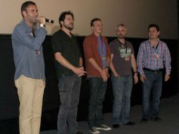 Álvaro Curiel, Carlos Cuarón, Amat Escalante, Michael Rowe y Luis Ángel Ramírez. ESPECIAL / moreliafilmfest.com