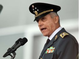 El titular de la dependencia, Salvador Cienfuegos Zepeda, estuvo presente en la celebración del LXXVII aniversario de la Sedena. NTX / ARCHIVO