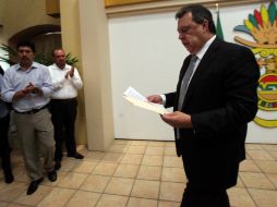 Ángel Aguirre pide licencia de la gubernatura de Guerrero por la muerte y desaparición de los normalistas. SUN / J. Serratos