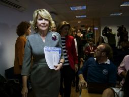 Esperanza Aguirre, presidenta del PP se culpa del nombramiento de Francisco Granados, uno de los detenidos. EFE / L. Piergiovanni