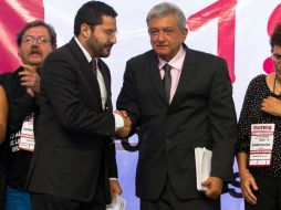 Por otro lado, el dirigente nacional de Morena (d) dice pedir a Andrés Manuel que declare ante la PGR es un caso de encubrimiento. NTX / ARCHIVO