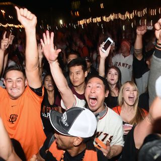 Seguidores de los Gigantes celebran su victoria