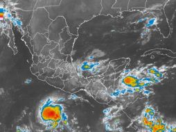 El sistema presenta vientos máximos sostenidos de 55 kmh, rachas de hasta 75 kmh y se desplaza al noroeste a 9 kmh. ESPECIAL / smn.cna.gob.mx