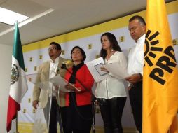 Amílcar García, Carmen Vera, Amalia García y Carlos Sotelo presentan posicionamiento del partido. TWITTER /  @PRDmexico