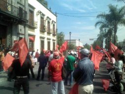 Los afectados se manifestaron ayer lunes en el Ayuntamiento de Zapopan para exigir agua. EL INFORMADOR / U. Zamarroni