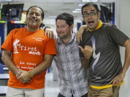 De izquierda a derecha Manuel Villaseñor (director), Víctor Miranda y Frank Rodríguez, actores. EL INFORMADOR / F. Atilano