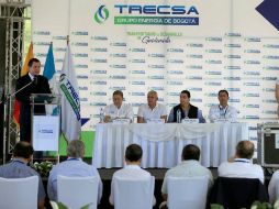 Durante la inauguración de una planta energética en la capital de Guatemala. NTX / Presidencia Guatemala