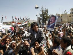 Simpatizantes de Saleh y del movimiento chií de los hutíes se manifiestan contra la 'injerencia extranjera en los asuntos del país'. AP / H. Mohammed