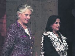 Myriam Vachez, secretaria de Cultura de Jalisco, y Olga Ramírez Campuzano, directora del Instituto Cultural Cabañas. EL INFORMADOR /