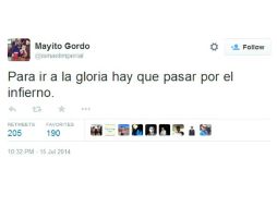En la cuenta se pueden observar fotos de automóviles y mensajes como: Para ir a la gloria hay que pasar por el infierno. TWITTER / @ismaelimperial