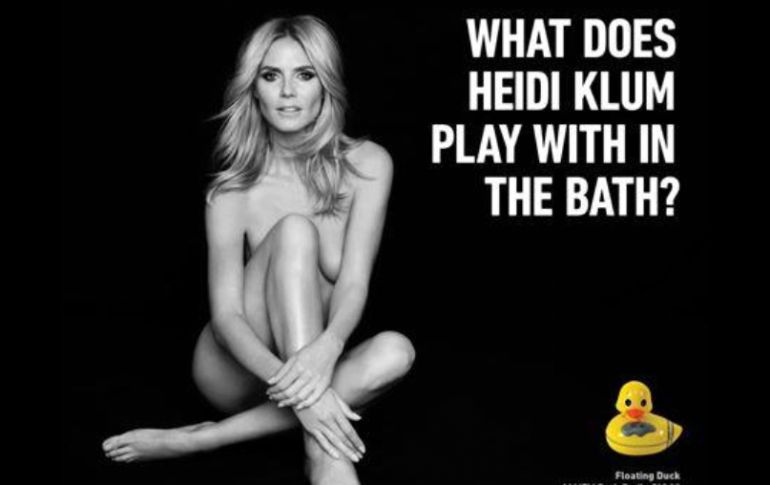 En una de las imágenes difundidas se le puede ver totalmente desnuda. TWITTER / @heidiklum