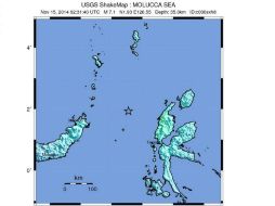 El USGS localizó el hipocentro a 46 kilómetros de profundidad marina y 154 kilómetros al noroeste de Ternate. ESPECIAL / earthquake.usgs.gov