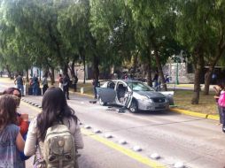 Imagen de la zona, tras una balacera en la Facultad de Filosofía de la UNAM. TWITTER / @SanzVillegas
