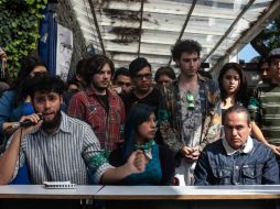 Conferencia de prensa de estudiantes de la Facultad de Filosofía y Letras, de la UNAM. SUN / G. Espinosa