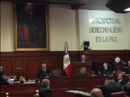 Alejandro Luna Ramos, al rendir su último y cuarto informe de labores en el Pleno de la SCJN. TWITTER / @ahabibn