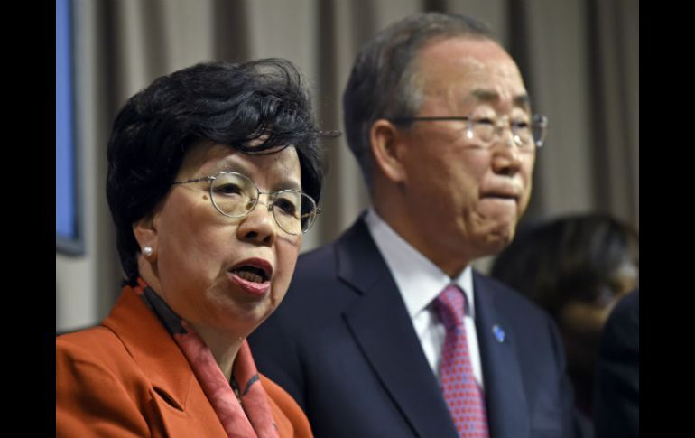 Margaret Chan y Ban Ki-moon, secretario general de la ONU, durante la conferencia en el Banco Mundial. AP / S. Walsh