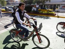 'Checo' Pérez fue el invitado especial en el inicio del programa MiBici. EL INFORMADOR / A. Camacho