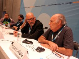 Patricio Betteo, Francisco Haghenbeck, Horacio Altuna y el francés Nicolas de Crécy participaron en el coloquio. EL INFORMADOR / A. Hinojosa