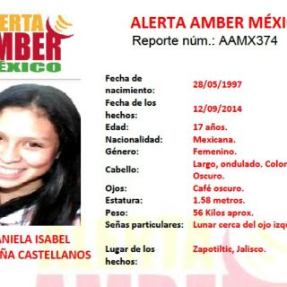 Reactivan Alerta Amber por joven desaparecida