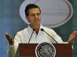 El Presidente Peña agradeció las muestras de solidaridad para con México de la comunidad Iberoamericana. AFP / Y. Cortez