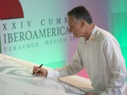 El primer ministro de Portugal reitera su convicción de que México sabrá superar las dificultades presentes. EFE / Presidencia de México