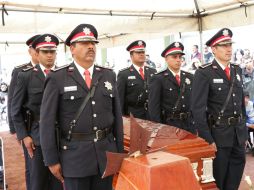 Al homenaje asistieron compañeros y familiares del comandante José Héctor García. ESPECIAL / Policía de Tlajomulco
