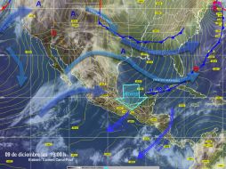 Para el miércoles el sistema frontal número 18 se ubicará sobre el occidente del Mar Caribe. TWITTER / @conagua_clima