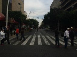 Los maiceros tienen bloqueadas las vialidades del Centro de Guadalajara. EL INFORMADOR / O. García