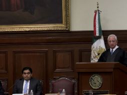 El presidente de la Suprema Corte ofrece su cuarto y último informe de labores al frente de la institución. SUN / Y. Xolalpa