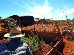 Un militante del Frente Nacional de Lucha denuncia que ningún agricultor recibió tierra este año. EFE / ARCHIVO