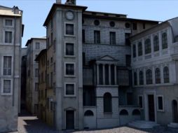 La reconstrucción virtual permite apreciar edificios que ya no existen, como el de las Cinco Escuelas. YOUTUBE / ComunitaEbraicaRoma