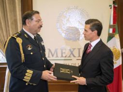 El Presidente recibe el Segundo Informe de labores del EMP en Los Pinos. ESPECIAL / presidencia.gob.mx