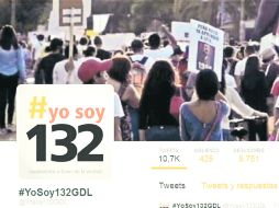 Twitter. Apariencia del perfil de @YoSoy132GDL, grupo que hasta ayer contaba con nueve mil 751 seguidores. ESPECIAL /