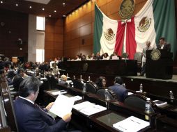 Sesión de la comisión permanente del Congreso de la Unión, hoy lunes. SUN / L. Godínez