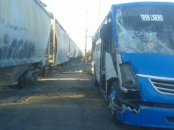 La unidad del transporte público involucrada es de la Ruta 1, la número 83. ESPECIAL / Bombertos de Tlajomulco