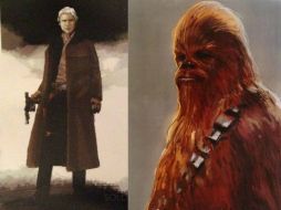 Han Solo aparece con una gabardina color marrón y el aspecto de Chewbacca no presenta grandes cambios. TWITTER / @SuperheroFeed