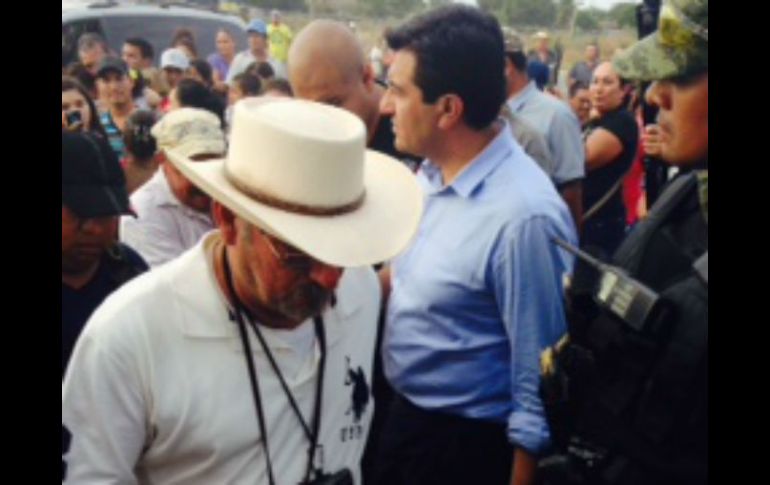 El líder de la Fuerza Rural de Michoacán ya se encuentra en Mil Cumbres, declarando sobre el pasado tiroteo. ESPECIAL / La Voz de Michoacán
