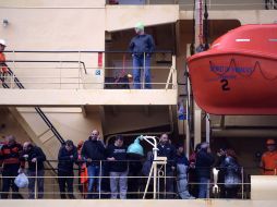 La única víctima moral del accidente ha sido llevada al puerto de Brindisi, Italia. AFP / F. Montforte